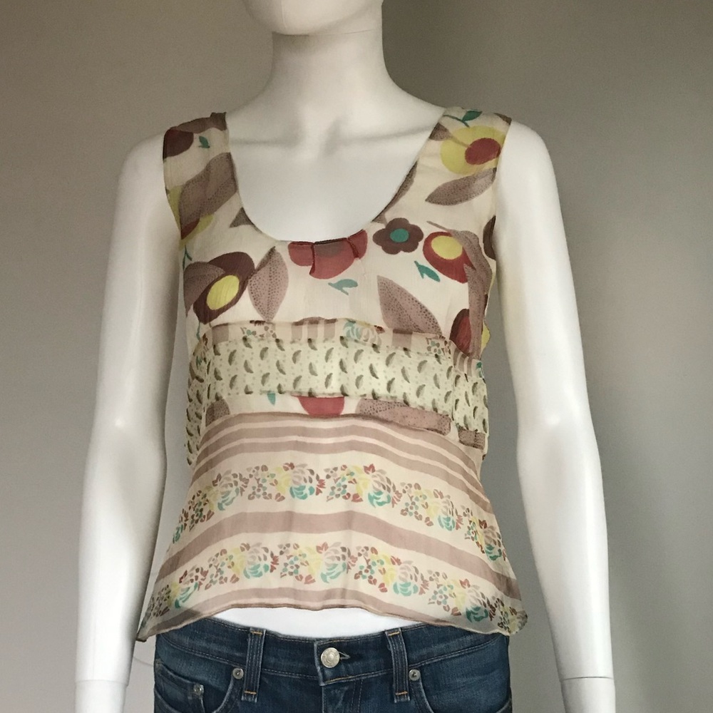 Marni Sheer Abstract Print Tank Top Small